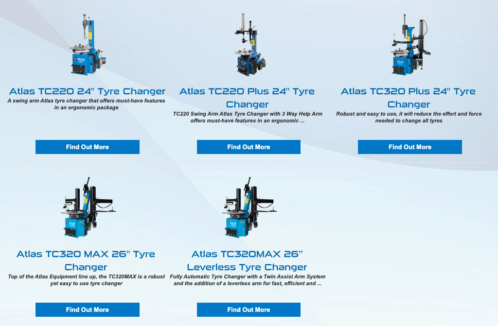 Atlas Tyre Changer Range