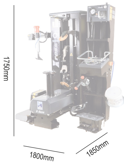 X-Boss-dimensions X-Boss Tyre Changer | Hofmann Megaplan