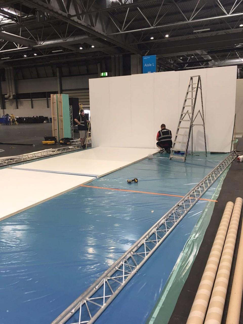 Setting up the stand for Automechanika 2018