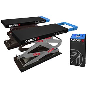 Incredible safety features have been introduced on the Cascos 3600 EXT Scissor Car lift to ensure your team are always in safe hands when Vehicle Lifting.